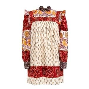 Alix of Bohemia Sofia Patchwork Dress S NWT Floral Boho Artisan Cotton